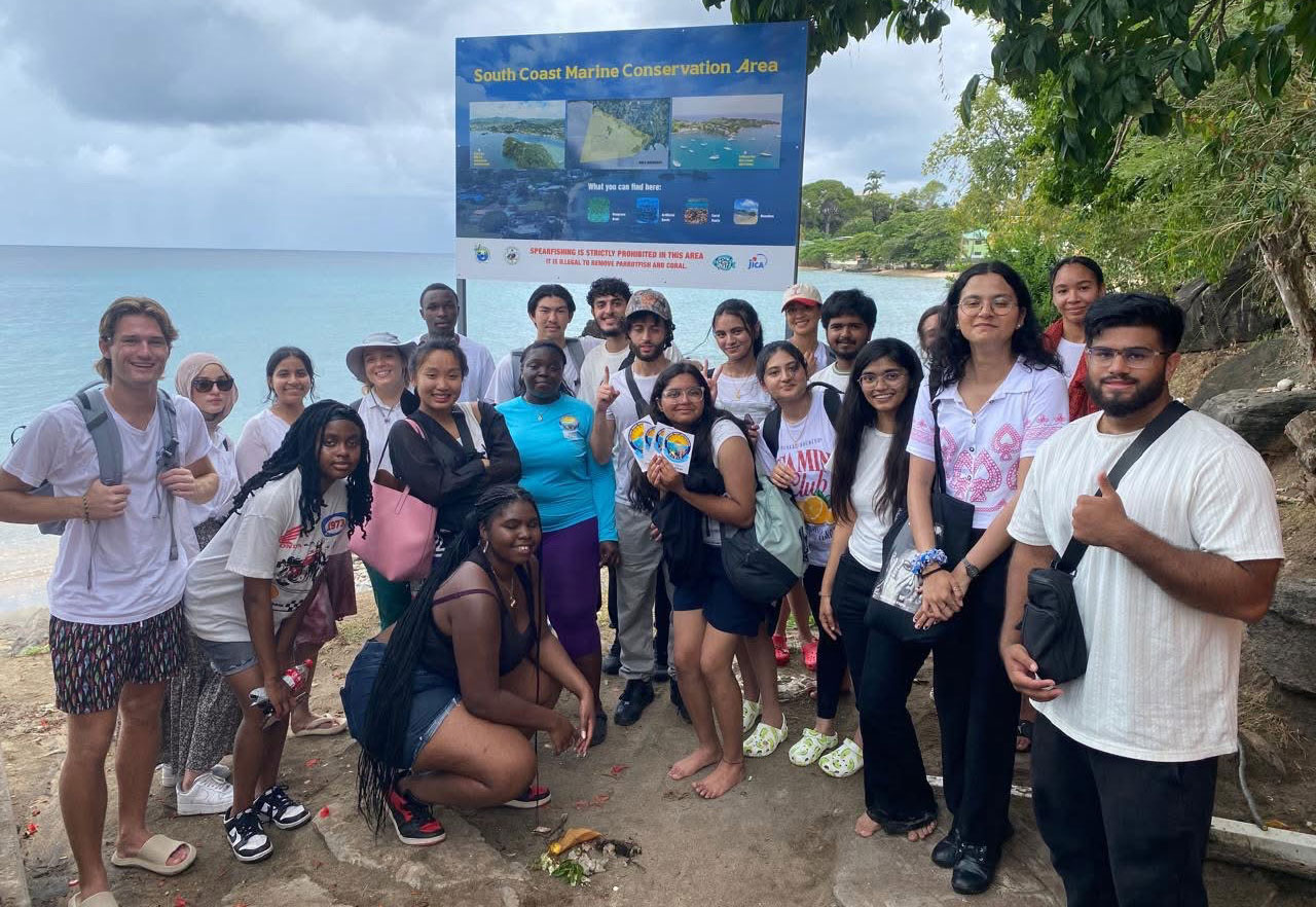 Pre-med students exploring coastal ecosystems in Saint Vincent