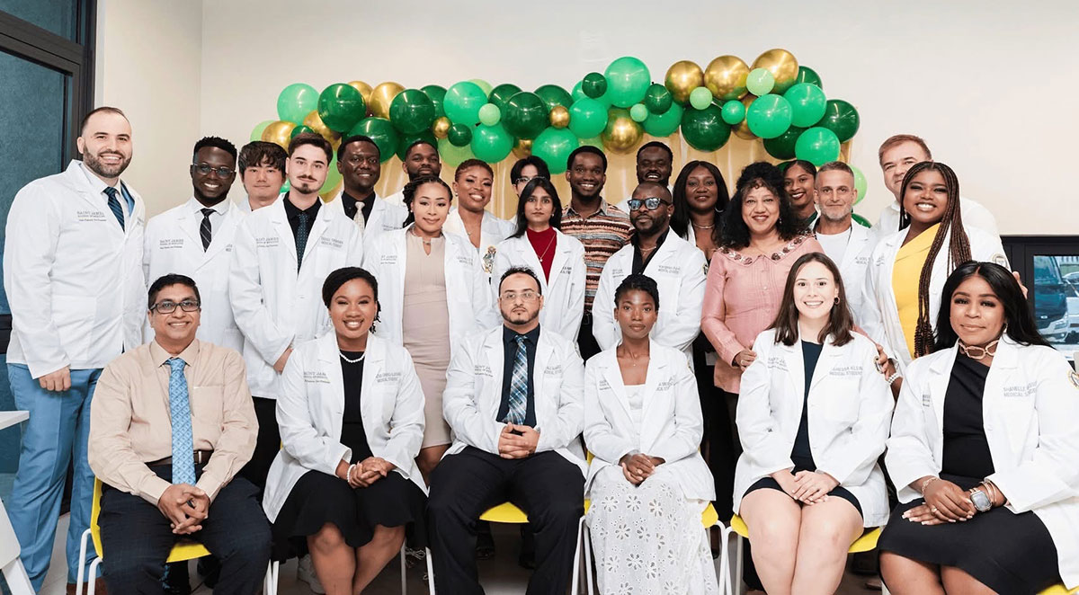 Summer 2025 White Coat Ceremony at Saint James School of Medicine
